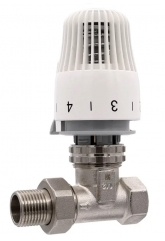 Вентиль термостатический со сгоном прямой 1/2" ВР/НР с термоголовкой RTL Vieir