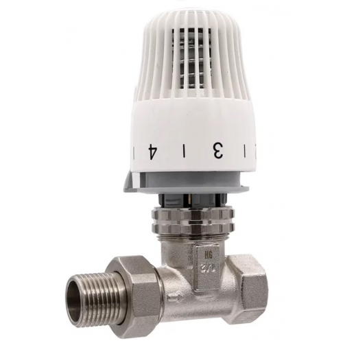 Вентиль термостатический со сгоном прямой 1/2" ВР/НР с термоголовкой RTL Vieir купить в интернет магазине Санрай73