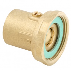 Соединение с встроенным шаровым краном, накидная гайка 1 1/2" х 1"вр Vieir VR380