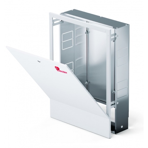 Шкаф коллекторный Wester ШРВ-2, до 4 выходов, встроенный с накладной дверцей купить в интернет магазине Санрай73