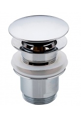 Донный клапан Frap F60 click-clack цельнометаллический пробка 66мм с переливом, хром