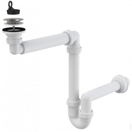 Сифон A413/AG210511100 для умывальника 1 1/2*40 прямоточый смещенный Alcadrain купить в интернет магазине Санрай73