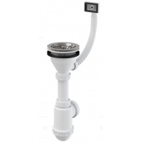 Сифон A447-DN50/40 для мойки 3 1/2*40 AlcaPlast с прямоугольным переливом Alcadrain