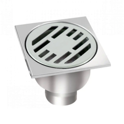 Трап вертикальный 100х100 нержавеющая сталь 50 гидрозатвор VIEIR