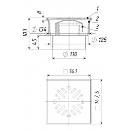 Трап вертикальный 110 (150х150) ТАТПОЛИМЕР