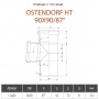 Тройник 90х90/87° канализационный Ostendorf