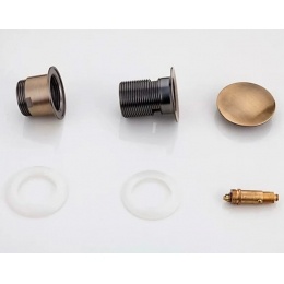 Донный клапан Frap F60-4 click-clack цельнометаллический пробка 62мм с переливом, бронза