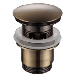 Донный клапан Frap F60-4 click-clack цельнометаллический пробка 62мм с переливом, бронза