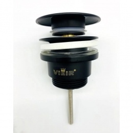 Донный клапан Vieir click-clack, с переливом, черный
