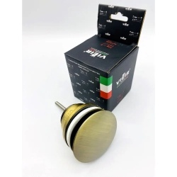 Донный клапан Vieir click-clack, с переливом, бронза