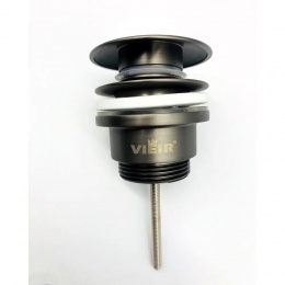 Донный клапан Vieir click-clack, с переливом, графит