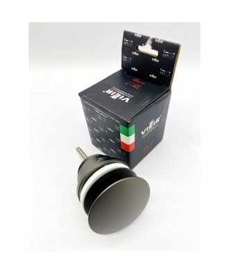 Донный клапан Vieir click-clack, с переливом, графит