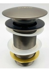 Донный клапан Vieir click-clack без перелива, графит