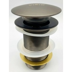 Донный клапан Vieir click-clack без перелива, графит