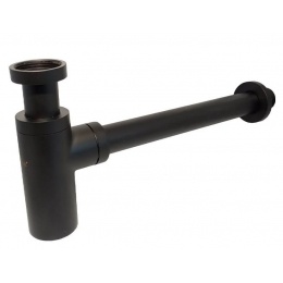 Сифон для раковины Vieir латунный с выпуском, бутылочный, черный