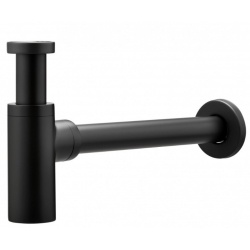 Сифон для раковины Vieir латунный с выпуском, бутылочный, черный