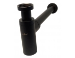 Сифон для раковины Vieir латунный с выпуском, бутылочный, черный