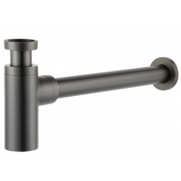 Сифон для раковины Vieir латунный с выпуском, бутылочный, графит