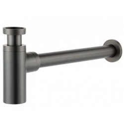 Сифон для раковины Vieir латунный с выпуском, бутылочный, графит