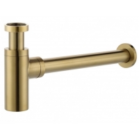 Сифон для раковины Vieir латунный с выпуском, бутылочный, золото