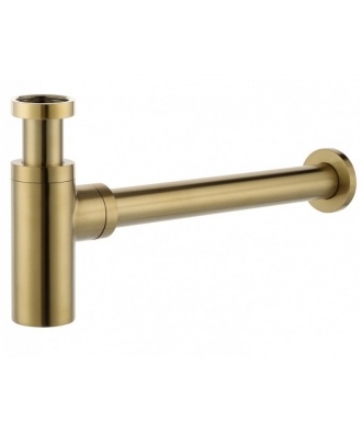 Сифон для раковины Vieir латунный с выпуском, бутылочный, золото