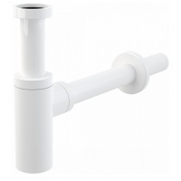Сифон для раковины Vieir латунный с выпуском, бутылочный, белый