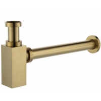 Сифон для раковины Vieir латунный с выпуском, бутылочный, квадрат, бронза