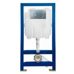 Инсталляция для унитаза Vieir VRQ60-B, крепления, панель смыва с двумя круглыми кнопками