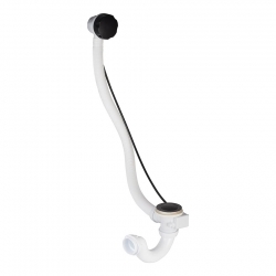 Слив-перелив для ванной Wirquin проточного типа, полуавтомат, L700, выпуск D70мм, черный