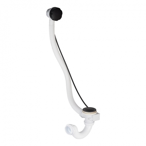 Слив-перелив для ванной Wirquin проточного типа, полуавтомат, L700, выпуск D70мм, черный купить в интернет магазине Санрай73