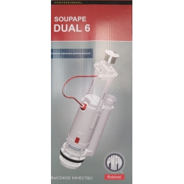 Колонка сливная для бачка ROBINET SOUPAPE DUAL6 двухкнопочная, тросиковая, хром