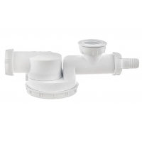 Сифон ESPACE для мойки для раковины Wirquin 1 1/2"х40мм без выпуска, с отводом, сверхплоский