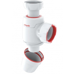 Сифон NEO для мойки Wirquin 1 1/2"х40 мм c выпуском D70 мм и гофротрубой 800 мм