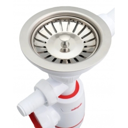 Сифон NEO для мойки Wirquin 1 1/2"х40мм, выпуск D114мм, отвод, универсальный перелив, гофротруба 800