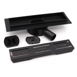 Душевой трап с сухим затвором Vieir 300 мм поворотный 360° черный