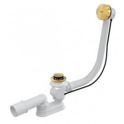 Сифон A55GOLD-80-RU-01 для ванны AlcaPlast автомат, 80 cм, цвет золото