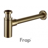 Сифон для раковины Frap металлический, без выпуска, бутылочный, бронза