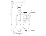 Сифон DR0100 для мойки Ани Пласт 1 1/2"х40, прямоточный с разрывом струи