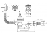 Сифон Е055 для ванны Ани плоский с выпуском 1 1/2"*40 с переливом, с гибкой трубой 40/50