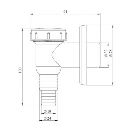 Минисифон K100H для стиральной машины Unicorn хром