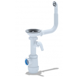 Сифон A1042SP/А для мойки Ани пласт Грот 3 1/2"х40 c гибким переливом и отводом для сма