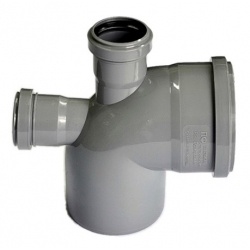 Отвод 110x50/87° канализационный фронт-вверх + фронт-тыл