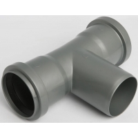 Тройник 50х50х50 угол 87° канализационный раструб х патрубок х раструб