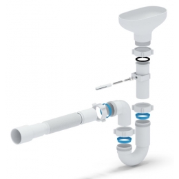 Сифон DR0115 для мойки Ани Пласт 1 1/2 х 40, прямоточный с гофрой 40х40/50  с разрывом струи
