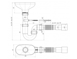 Сифон DR0115 для мойки Ани Пласт 1 1/2 х 40, прямоточный с гофрой 40х40/50  с разрывом струи
