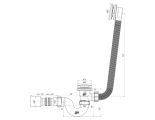 Сифон EC155GS для ванны Ани 1 1/2*40*50 с вып. Click-Clack (грибок-сетка) и переливом