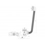Сифон EC155GS для ванны Ани 1 1/2*40*50 с вып. Click-Clack (грибок-сетка) и переливом