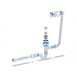 Сифон EC155S для ванны Ани (click-clack) сетка