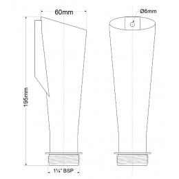 Воронка приемная круглая 60 мм х 1 1/4"нр, для сбора конденсата, McAlpine FUNNEL-A