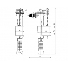 Заливной клапан Ани WC5010 боковой подвод